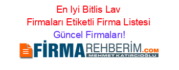 En+Iyi+Bitlis+Lav+Firmaları+Etiketli+Firma+Listesi Güncel+Firmaları!
