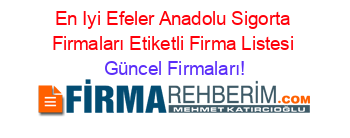 En+Iyi+Efeler+Anadolu+Sigorta+Firmaları+Etiketli+Firma+Listesi Güncel+Firmaları!