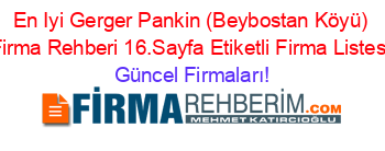 En+Iyi+Gerger+Pankin+(Beybostan+Köyü)+Firma+Rehberi+16.Sayfa+Etiketli+Firma+Listesi Güncel+Firmaları!
