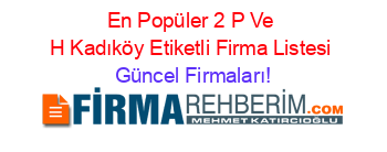 En+Popüler+2+P+Ve+H+Kadıköy+Etiketli+Firma+Listesi Güncel+Firmaları!