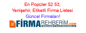 En+Popüler+52+53,+Yenişehir,+Etiketli+Firma+Listesi Güncel+Firmaları!