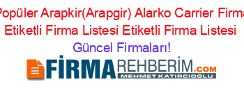 En+Popüler+Arapkir(Arapgir)+Alarko+Carrier+Firmaları+Etiketli+Firma+Listesi+Etiketli+Firma+Listesi Güncel+Firmaları!