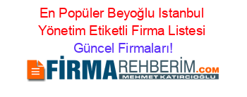En+Popüler+Beyoğlu+Istanbul+Yönetim+Etiketli+Firma+Listesi Güncel+Firmaları!