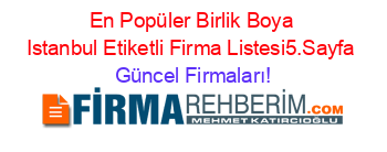 En+Popüler+Birlik+Boya+Istanbul+Etiketli+Firma+Listesi5.Sayfa Güncel+Firmaları!