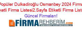 En+Popüler+Dulkadiroğlu+Osmanbey+2024+Firmaları+Etiketli+Firma+Listesi2.Sayfa+Etiketli+Firma+Listesi Güncel+Firmaları!