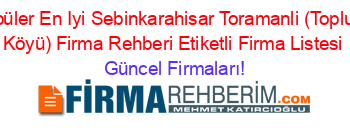 En+Popüler+En+Iyi+Sebinkarahisar+Toramanli+(Toplukonak+Köyü)+Firma+Rehberi+Etiketli+Firma+Listesi Güncel+Firmaları!