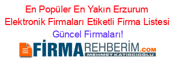 En+Popüler+En+Yakın+Erzurum+Elektronik+Firmaları+Etiketli+Firma+Listesi Güncel+Firmaları!