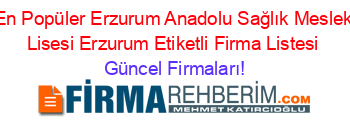 En+Popüler+Erzurum+Anadolu+Sağlık+Meslek+Lisesi+Erzurum+Etiketli+Firma+Listesi Güncel+Firmaları!