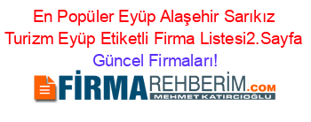 En+Popüler+Eyüp+Alaşehir+Sarıkız+Turizm+Eyüp+Etiketli+Firma+Listesi2.Sayfa Güncel+Firmaları!