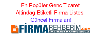 En+Popüler+Genc+Ticaret+Altindag+Etiketli+Firma+Listesi Güncel+Firmaları!