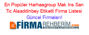 En+Popüler+Harhaagroup+Mak+Ins+San+Tic+Alaaddinbey+Etiketli+Firma+Listesi Güncel+Firmaları!