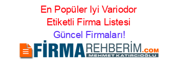 En+Popüler+Iyi+Variodor+Etiketli+Firma+Listesi Güncel+Firmaları!