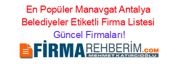 En+Popüler+Manavgat+Antalya+Belediyeler+Etiketli+Firma+Listesi Güncel+Firmaları!