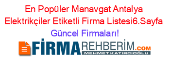 En+Popüler+Manavgat+Antalya+Elektrikçiler+Etiketli+Firma+Listesi6.Sayfa Güncel+Firmaları!