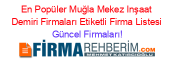 En+Popüler+Muğla+Mekez+Inşaat+Demiri+Firmaları+Etiketli+Firma+Listesi Güncel+Firmaları!