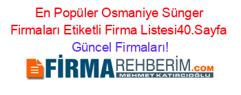 En+Popüler+Osmaniye+Sünger+Firmaları+Etiketli+Firma+Listesi40.Sayfa Güncel+Firmaları!