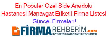 En+Popüler+Ozel+Side+Anadolu+Hastanesi+Manavgat+Etiketli+Firma+Listesi Güncel+Firmaları!