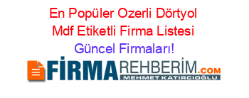 En+Popüler+Ozerli+Dörtyol+Mdf+Etiketli+Firma+Listesi Güncel+Firmaları!