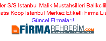En+Popüler+S/S+Istanbul+Malik+Mustahsilleri+Balikcilik+Istihsal+Ve+Satis+Koop+Istanbul+Merkez+Etiketli+Firma+Listesi Güncel+Firmaları!