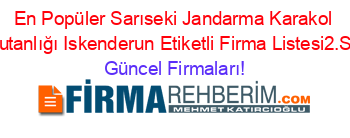 En+Popüler+Sarıseki+Jandarma+Karakol+Komutanlığı+Iskenderun+Etiketli+Firma+Listesi2.Sayfa Güncel+Firmaları!