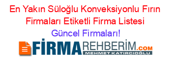 En+Yakın+Süloğlu+Konveksiyonlu+Fırın+Firmaları+Etiketli+Firma+Listesi Güncel+Firmaları!