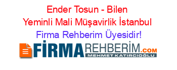 Ender+Tosun+-+Bilen+Yeminli+Mali+Müşavirlik+İstanbul Firma+Rehberim+Üyesidir!