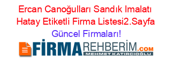 Ercan+Canoğulları+Sandık+Imalatı+Hatay+Etiketli+Firma+Listesi2.Sayfa Güncel+Firmaları!