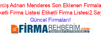 Erciş+Adnan+Menderes+Son+Eklenen+Firmalar+Etiketli+Firma+Listesi+Etiketli+Firma+Listesi2.Sayfa Güncel+Firmaları!