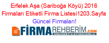Erfelek+Aşa+(Sariboğa+Köyü)+2016+Firmaları+Etiketli+Firma+Listesi1203.Sayfa Güncel+Firmaları!
