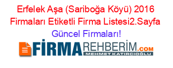 Erfelek+Aşa+(Sariboğa+Köyü)+2016+Firmaları+Etiketli+Firma+Listesi2.Sayfa Güncel+Firmaları!