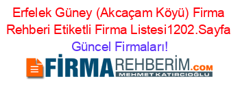 Erfelek+Güney+(Akcaçam+Köyü)+Firma+Rehberi+Etiketli+Firma+Listesi1202.Sayfa Güncel+Firmaları!