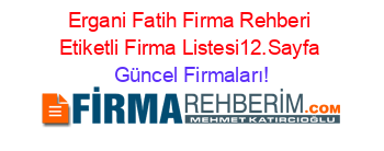 Ergani+Fatih+Firma+Rehberi+Etiketli+Firma+Listesi12.Sayfa Güncel+Firmaları!