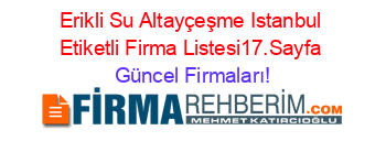 Erikli+Su+Altayçeşme+Istanbul+Etiketli+Firma+Listesi17.Sayfa Güncel+Firmaları!