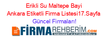 Erikli+Su+Maltepe+Bayi+Ankara+Etiketli+Firma+Listesi17.Sayfa Güncel+Firmaları!