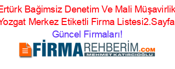 Ertürk+Bağimsiz+Denetim+Ve+Mali+Müşavirlik+Yozgat+Merkez+Etiketli+Firma+Listesi2.Sayfa Güncel+Firmaları!