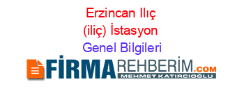 Erzincan+Ilıç+(iliç)+İstasyon Genel+Bilgileri