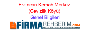 Erzincan+Kemah+Merkez+(Cevizlik+Köyü) Genel+Bilgileri