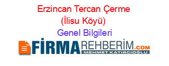 Erzincan+Tercan+Çerme+(İlisu+Köyü) Genel+Bilgileri