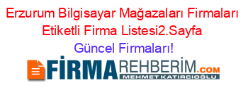 Erzurum+Bilgisayar+Mağazaları+Firmaları+Etiketli+Firma+Listesi2.Sayfa Güncel+Firmaları!