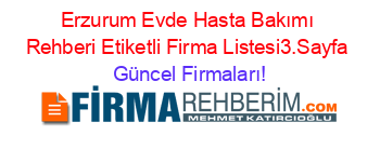 Erzurum+Evde+Hasta+Bakımı+Rehberi+Etiketli+Firma+Listesi3.Sayfa Güncel+Firmaları!