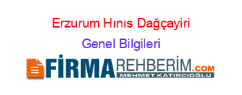 Erzurum+Hınıs+Dağçayiri Genel+Bilgileri