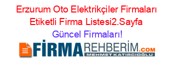 Erzurum+Oto+Elektrikçiler+Firmaları+Etiketli+Firma+Listesi2.Sayfa Güncel+Firmaları!