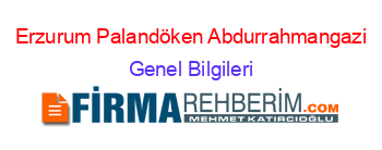 Erzurum+Palandöken+Abdurrahmangazi Genel+Bilgileri