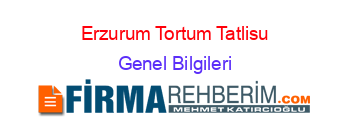 Erzurum+Tortum+Tatlisu Genel+Bilgileri