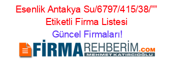 Esenlik+Antakya+Su/6797/415/38/””+Etiketli+Firma+Listesi Güncel+Firmaları!