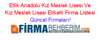 Etlik+Anadolu+Kız+Meslek+Lisesi+Ve+Kız+Meslek+Lisesi+Etiketli+Firma+Listesi Güncel+Firmaları!