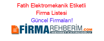 Fatih+Elektromekanik+Etiketli+Firma+Listesi Güncel+Firmaları!