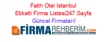 Fatih+Otel+Istanbul+Etiketli+Firma+Listesi247.Sayfa Güncel+Firmaları!