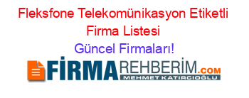 Fleksfone+Telekomünikasyon+Etiketli+Firma+Listesi Güncel+Firmaları!