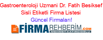 Gastroenteroloji+Uzmani+Dr.+Fatih+Besiksef+Sisli+Etiketli+Firma+Listesi Güncel+Firmaları!